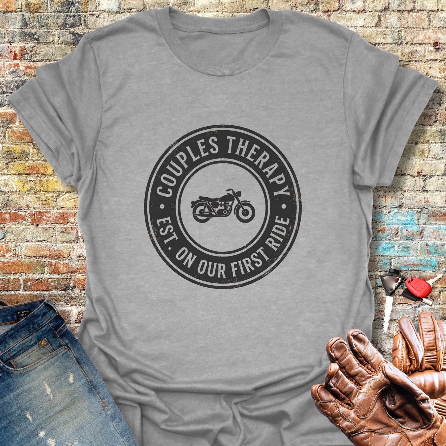 Couples Therapy Badge T-Shirt - Sport Grey