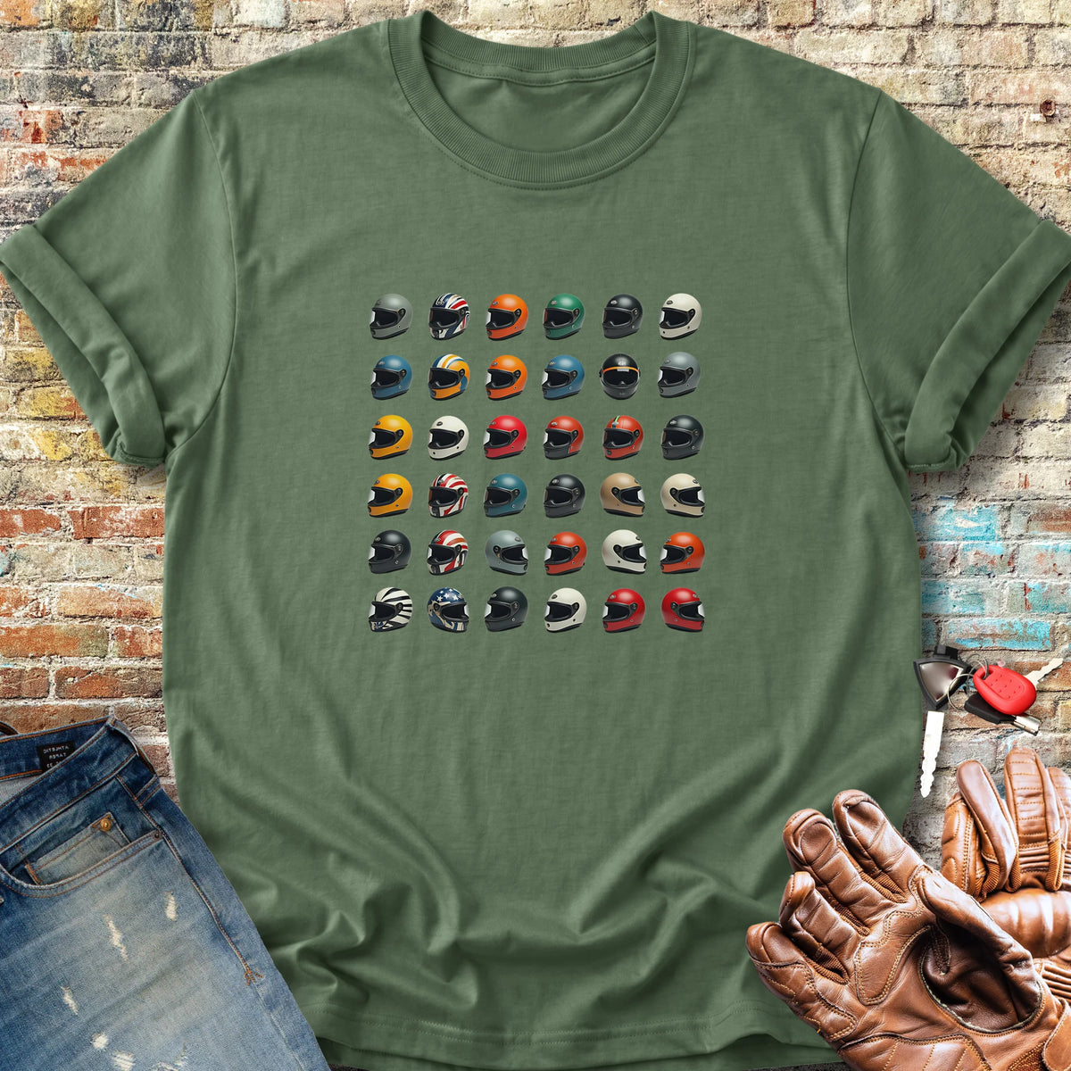 Crash Helmets Classic T-Shirt - Military Green