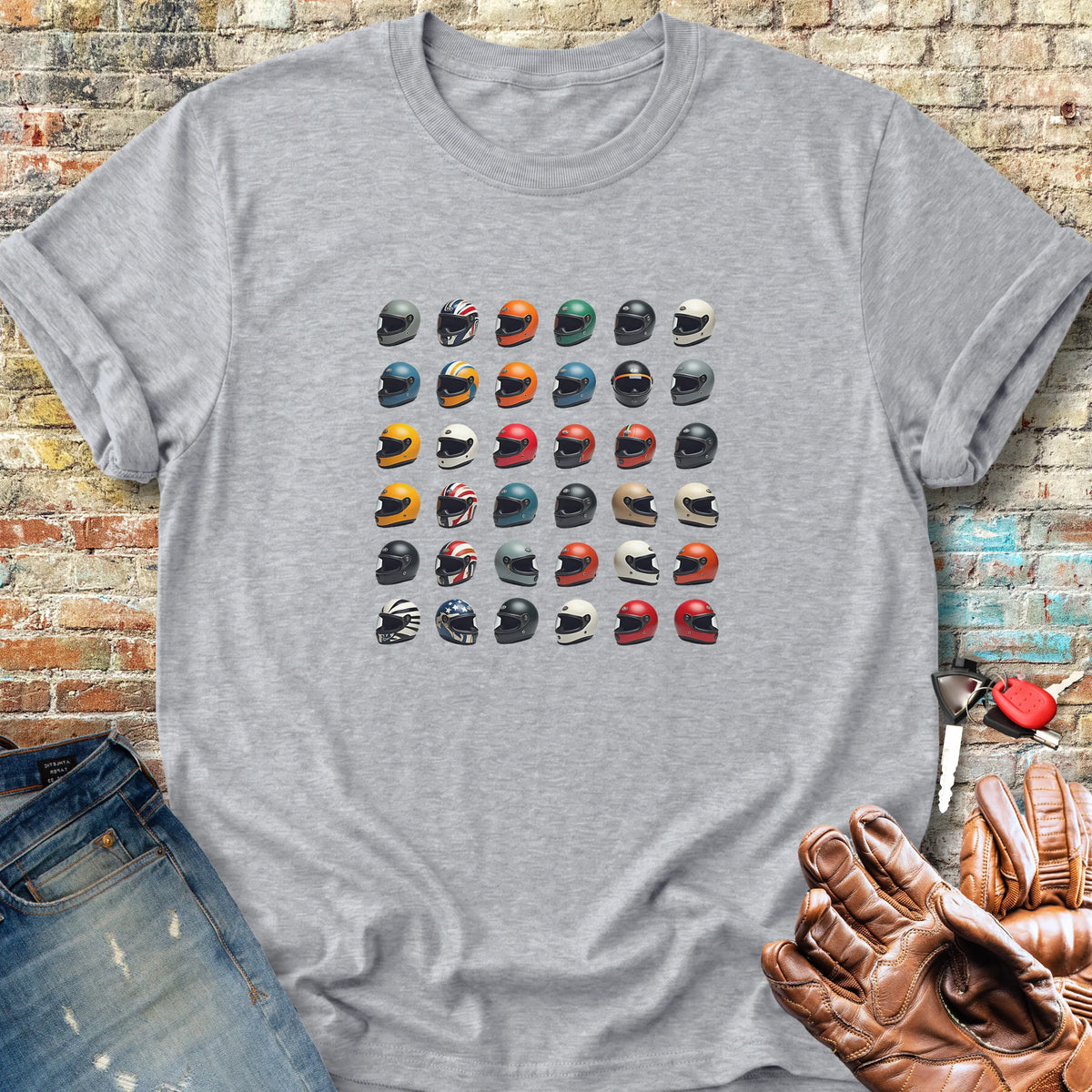 Crash Helmets Classic T-Shirt - Sport Grey