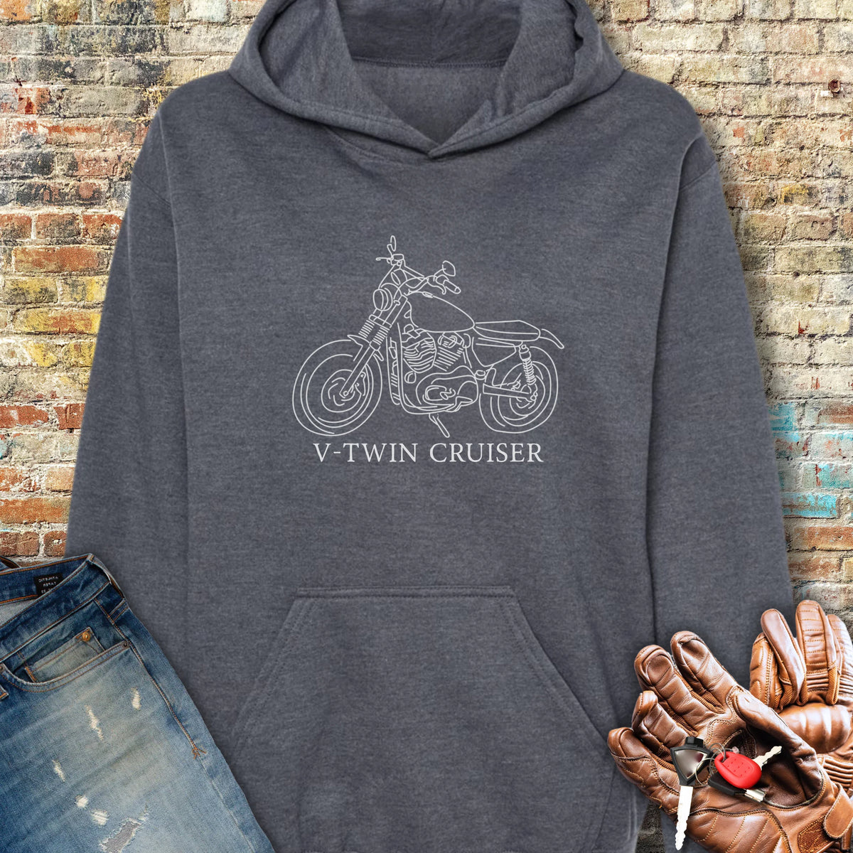 Cruiser Line Art Hoodie - Dark Heather