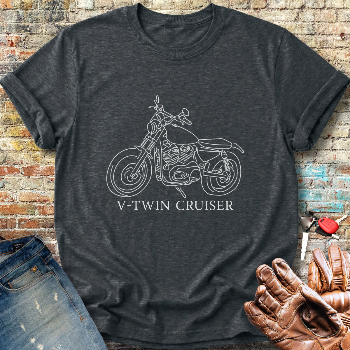 Cruiser Line Art Classic T-Shirt - Dark Heather