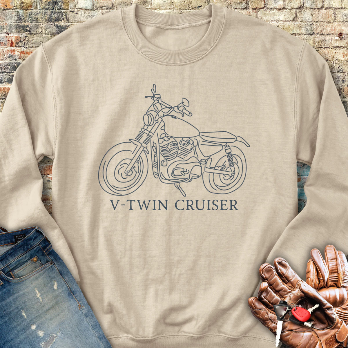 Cruiser Line Art Sweatshirt - Sand