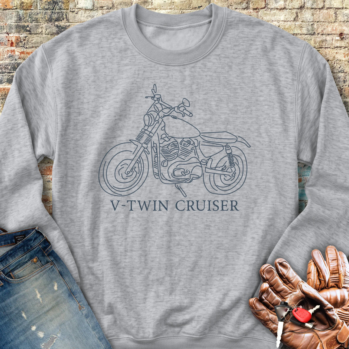 Cruiser Line Art Sweatshirt - Sport Grey