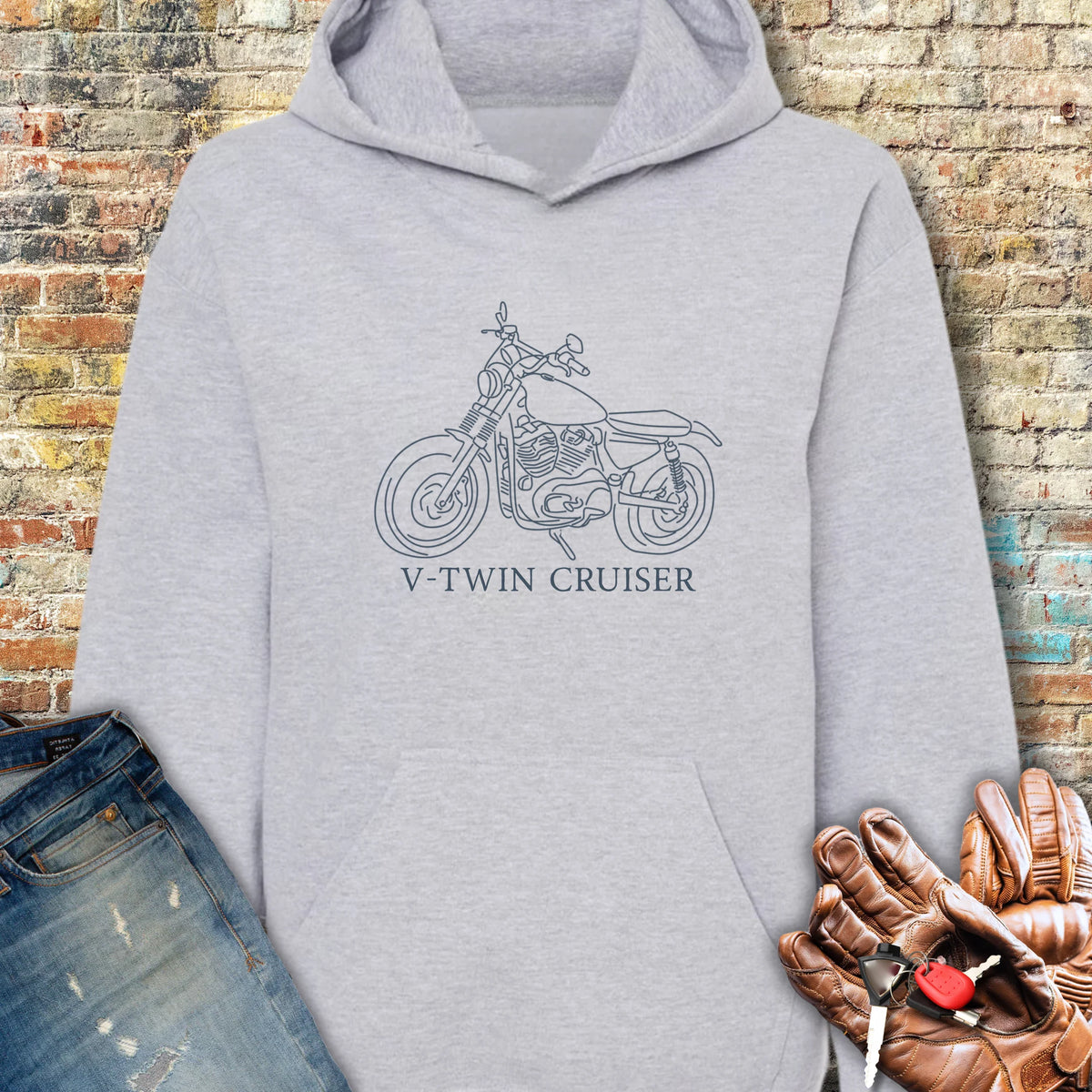 Cruiser Line Art Hoodie - Sport Grey