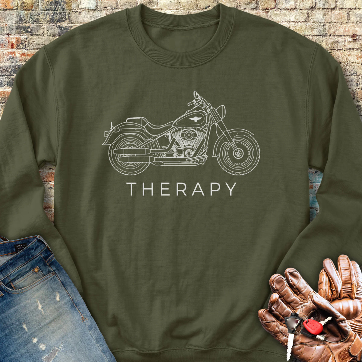 Cruiser Therapy Sweatshirt - Military Green