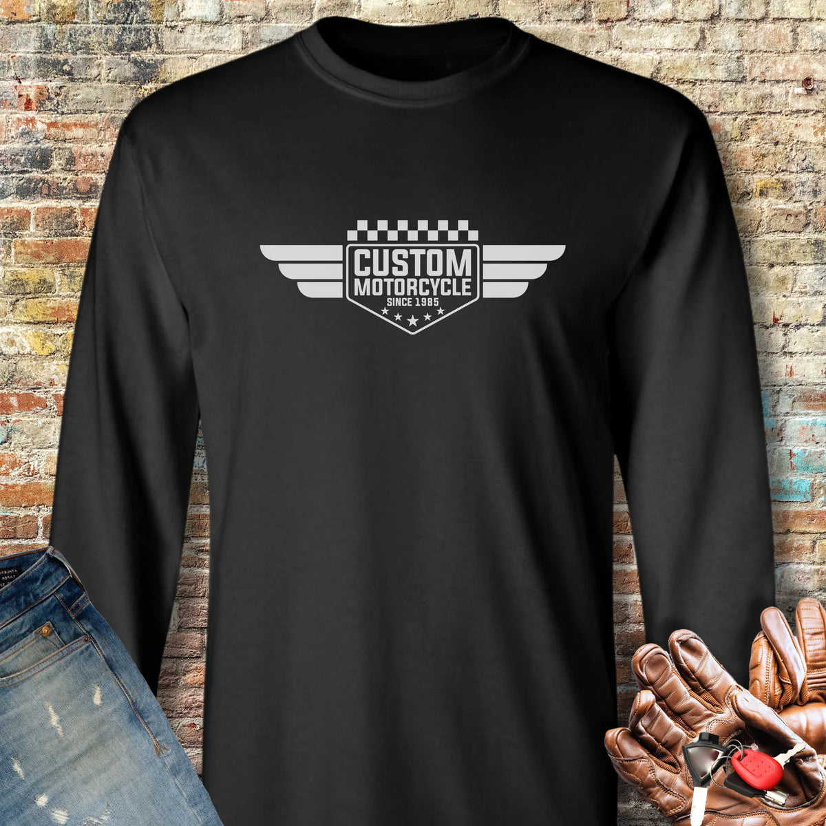 Custom 1985 Long Sleeve T-Shirt - Black