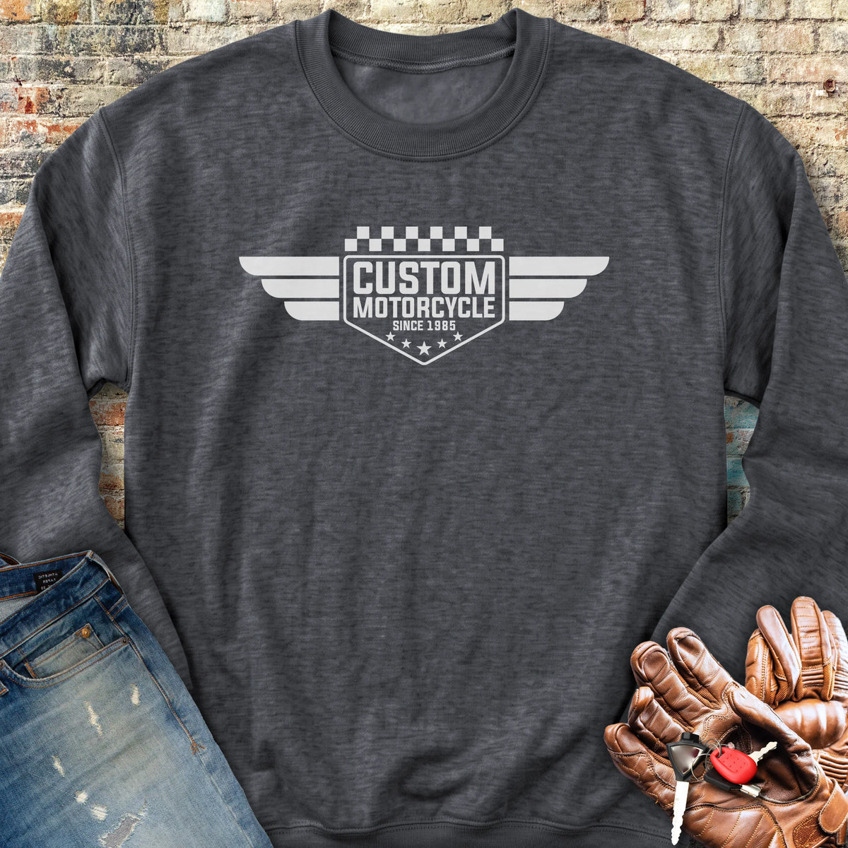 Custom 1985 Sweatshirt - Dark Heather