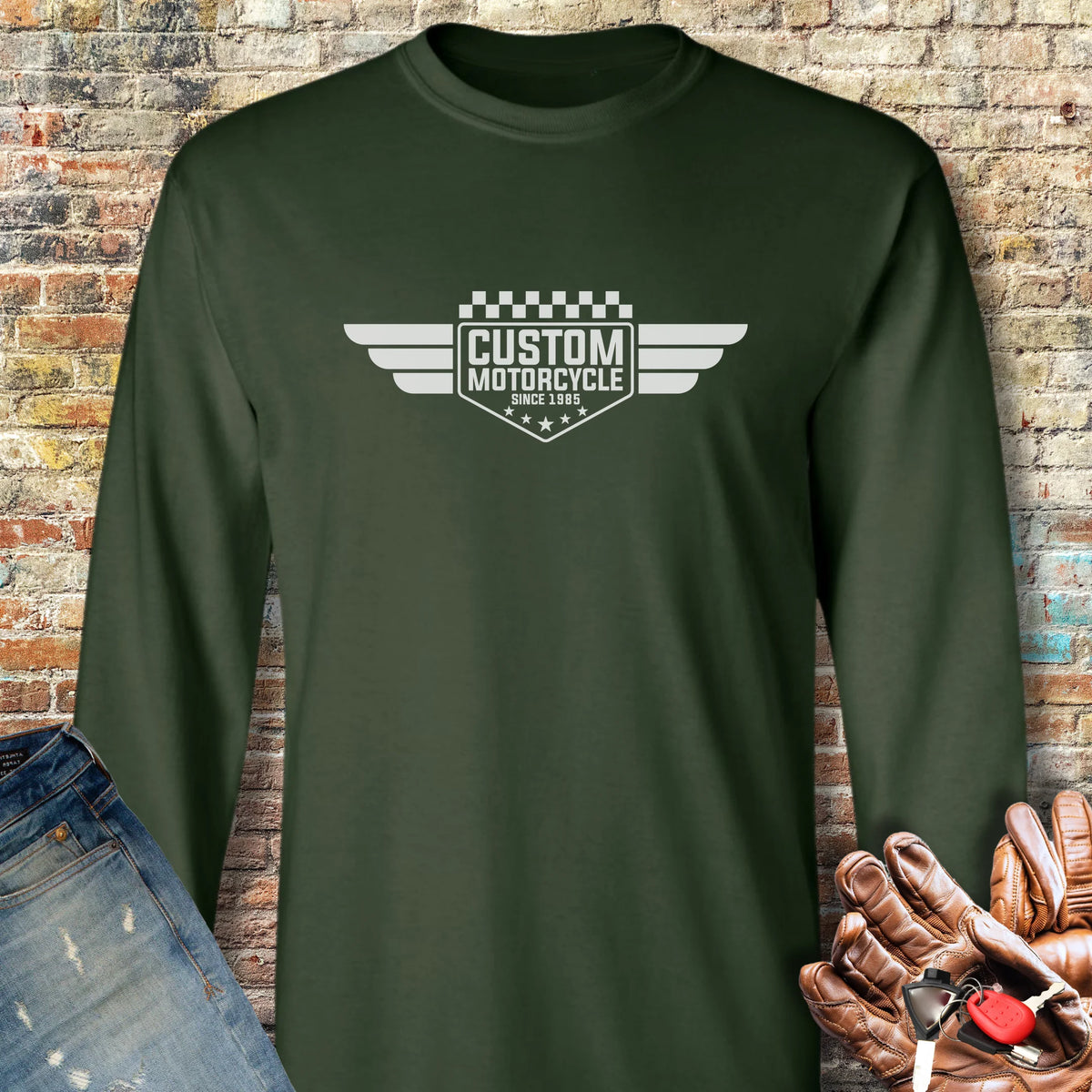 Custom 1985 Long Sleeve T-Shirt - Forest Green