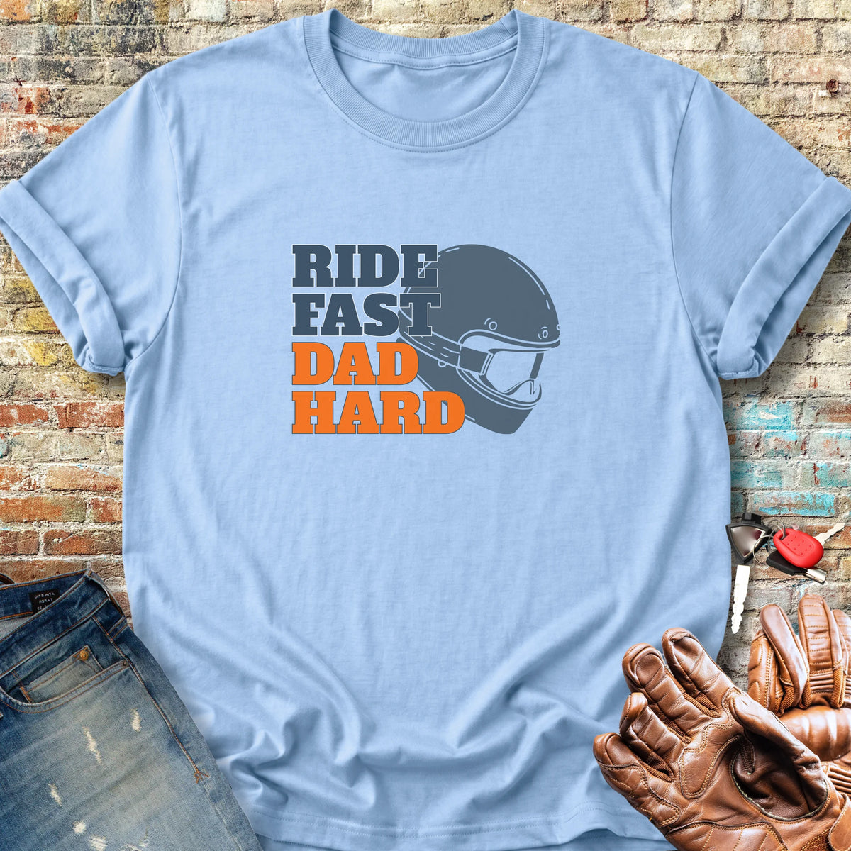 Dad Helmet Classic T-Shirt - Light Blue