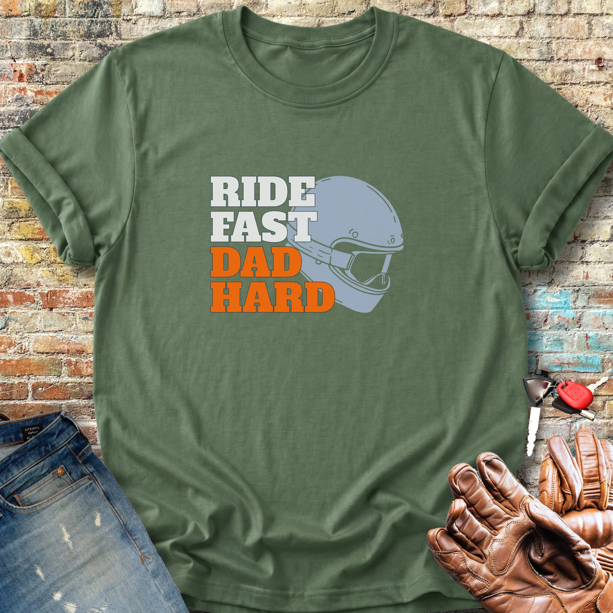 Dad Helmet Classic T-Shirt - Military Green