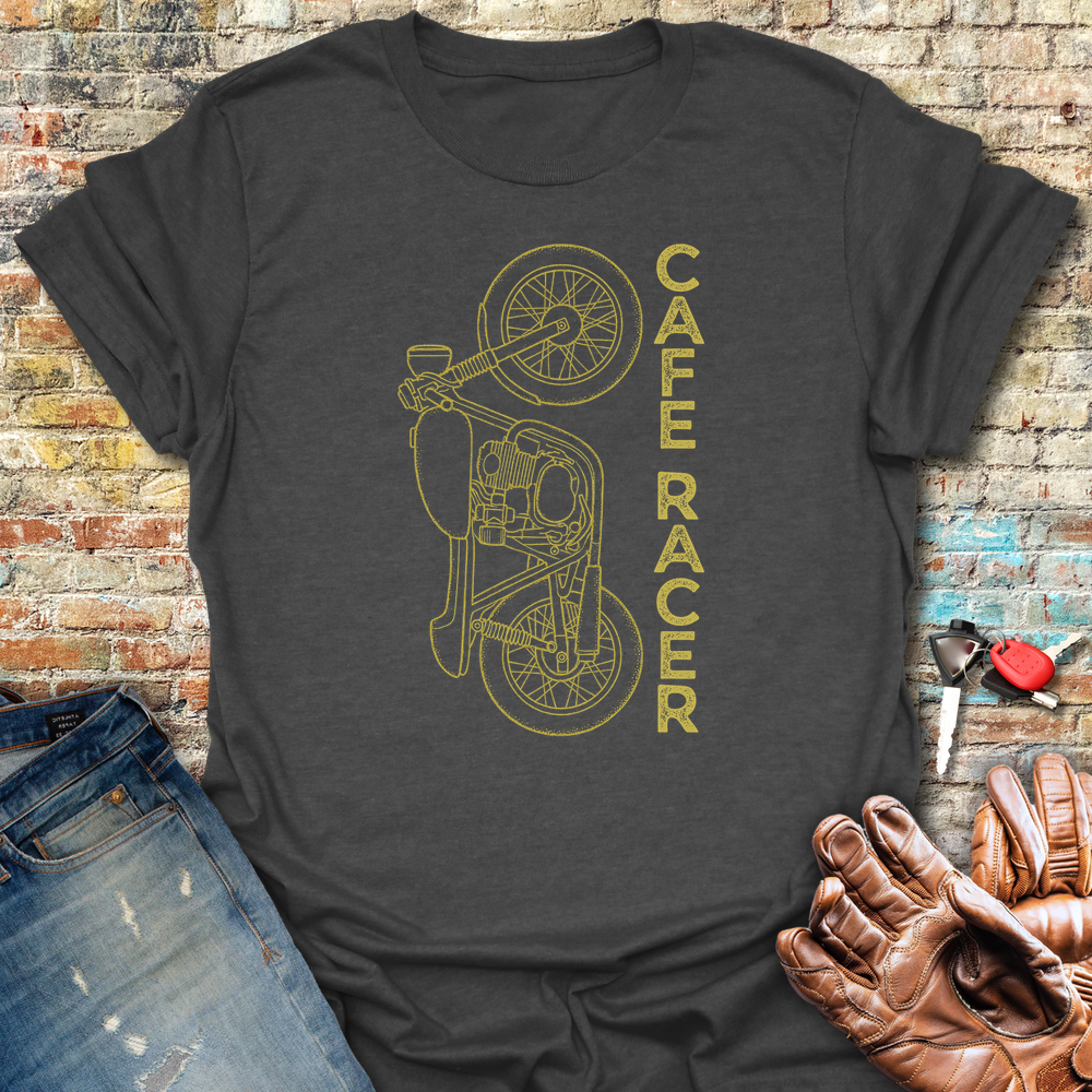 Cafe Racer Vertical T-Shirt - Dark Heather