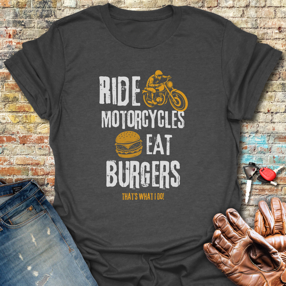 Eat Burgers T-Shirt - Dark Heather