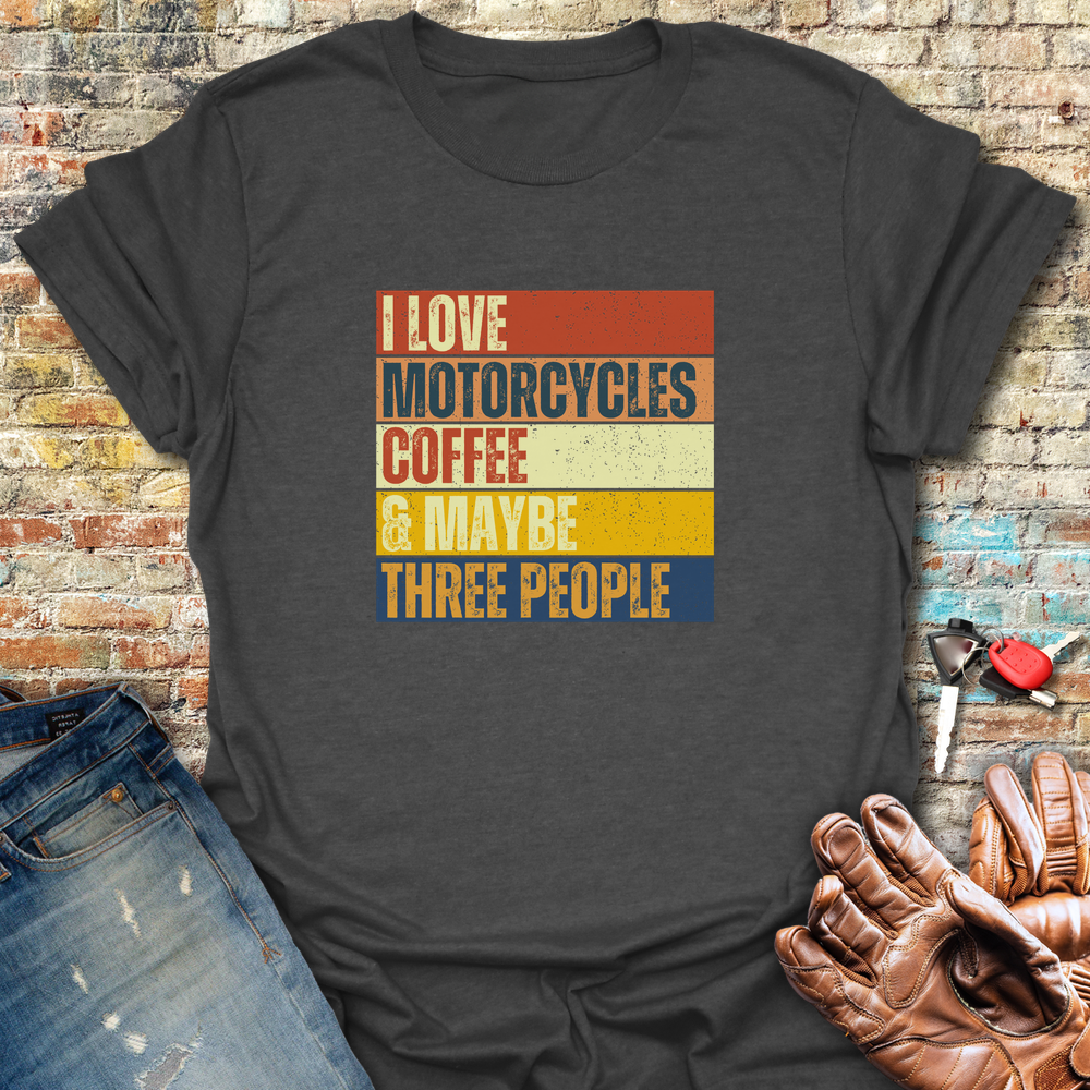 Motorcycles Coffee Block T-Shirt - Dark Heather