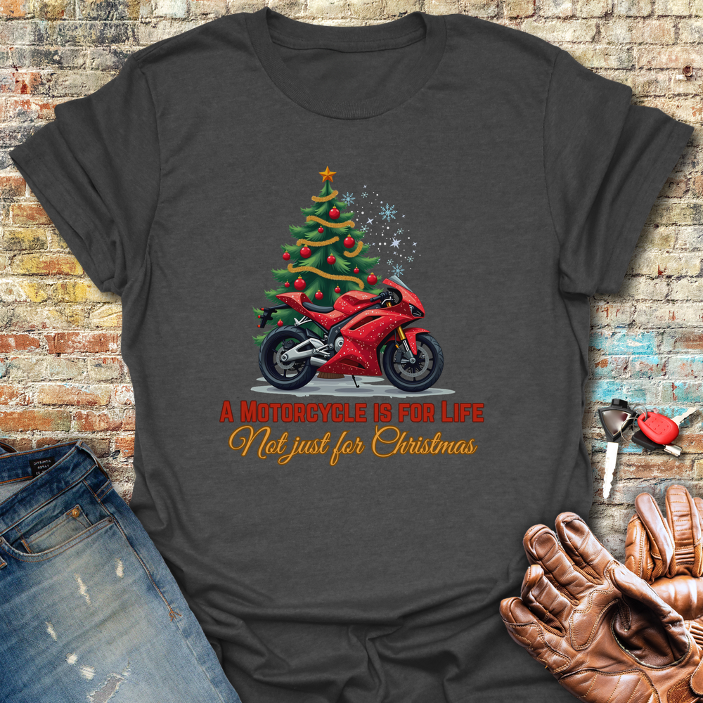 A Motorbike Is For Life Dark Image T-Shirt - Dark Heather