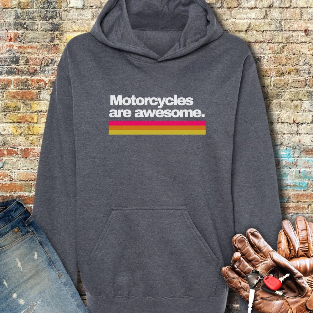 Motorcycles Are Awesome Dark Hoodie - Dark Heather