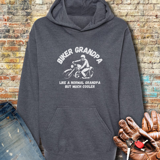 Biker Grandpa Hoodie - Dark Heather