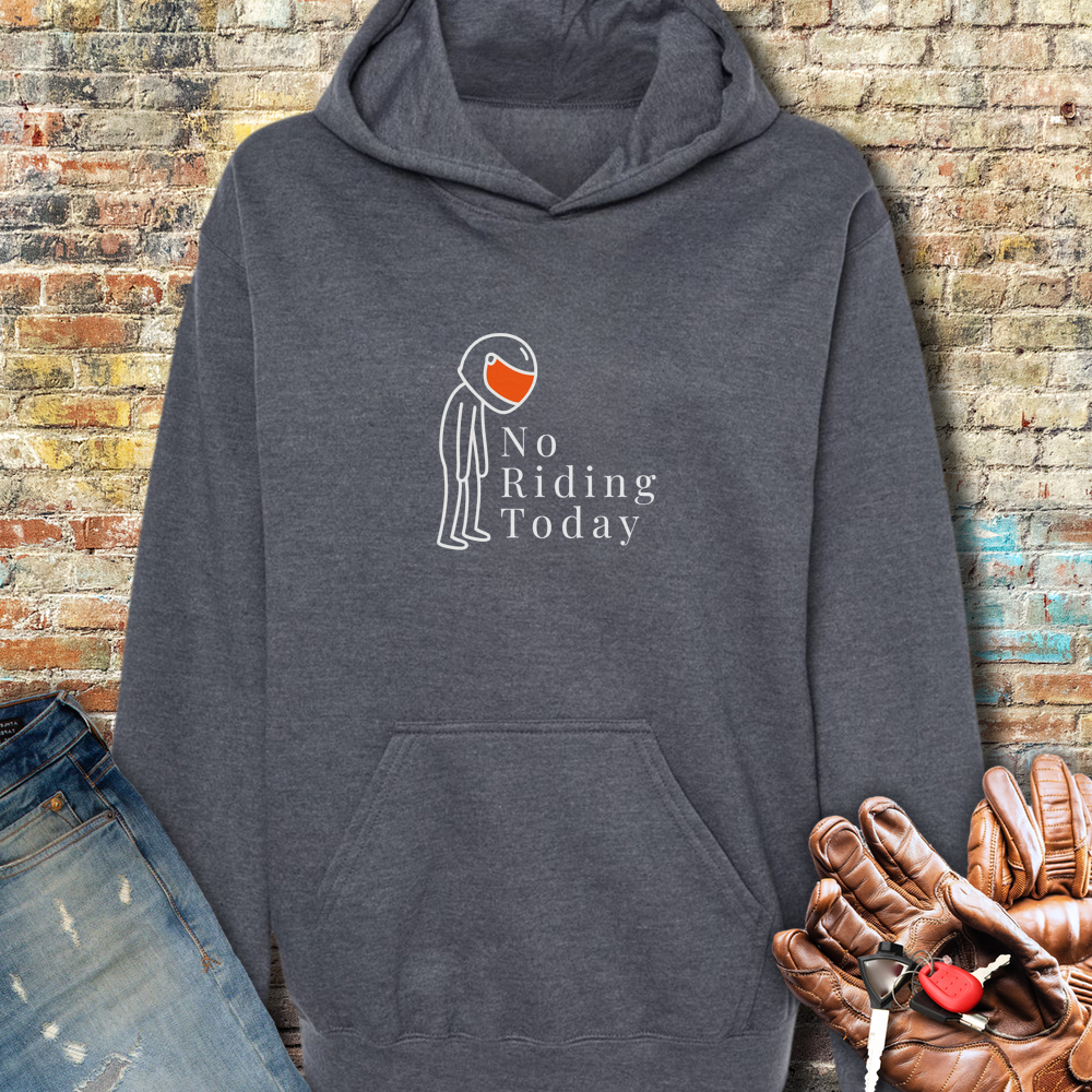 No Riding Hoodie - Dark Heather
