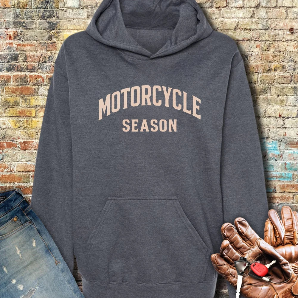 Motorcycle Season Hoodie - Dark Heather