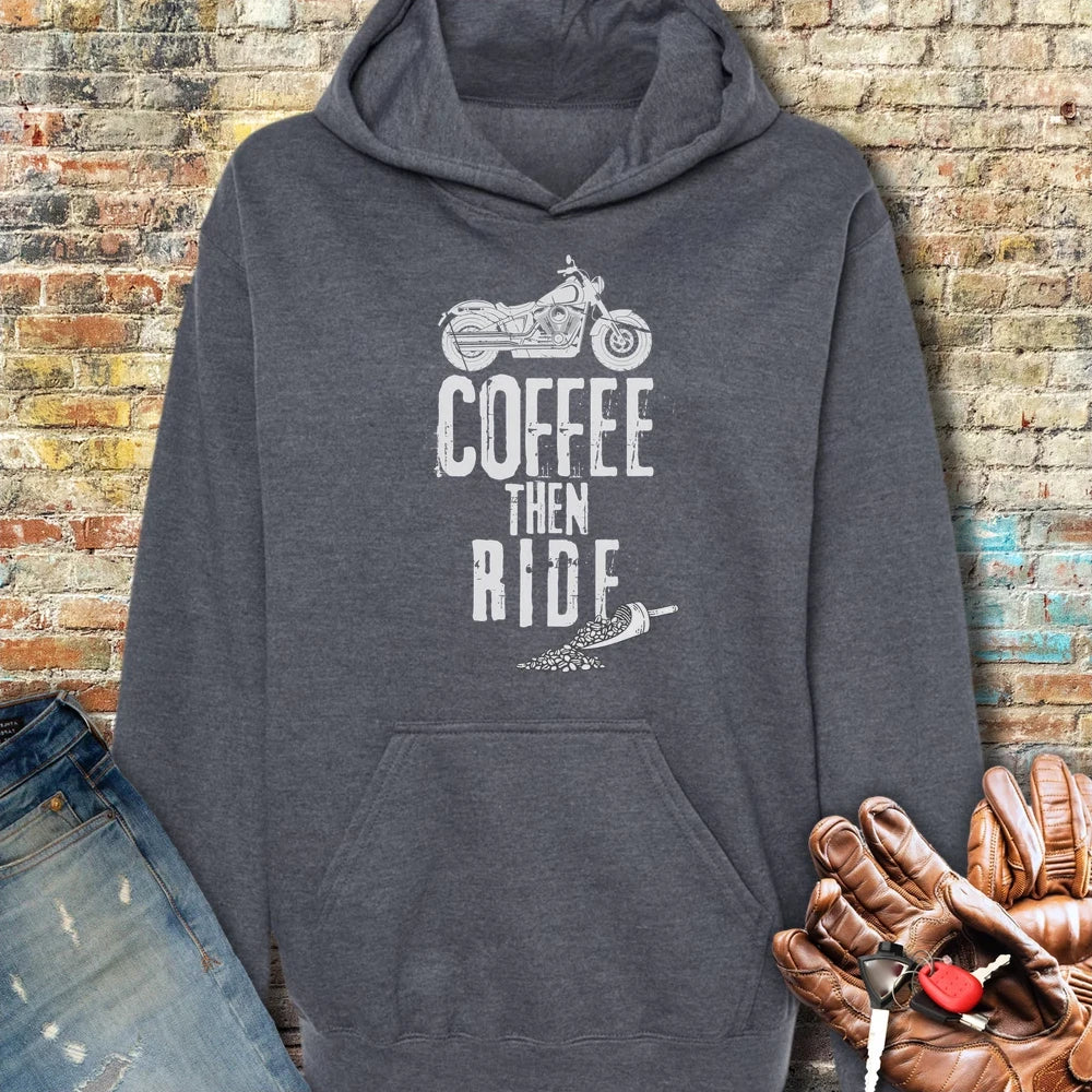 Coffee Then Ride (Cruiser) Hoodie - Dark Heather