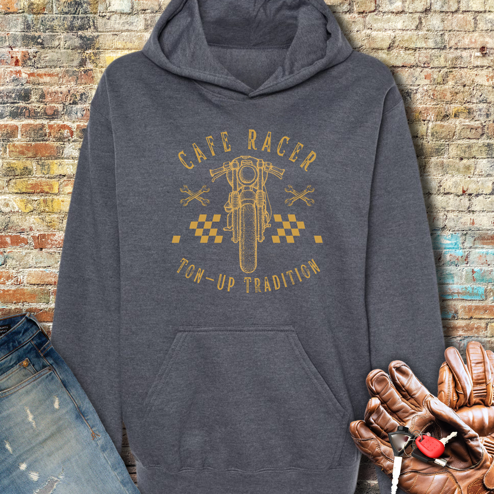 Cafe Racer Ton-Up Hoodie - Dark Heather
