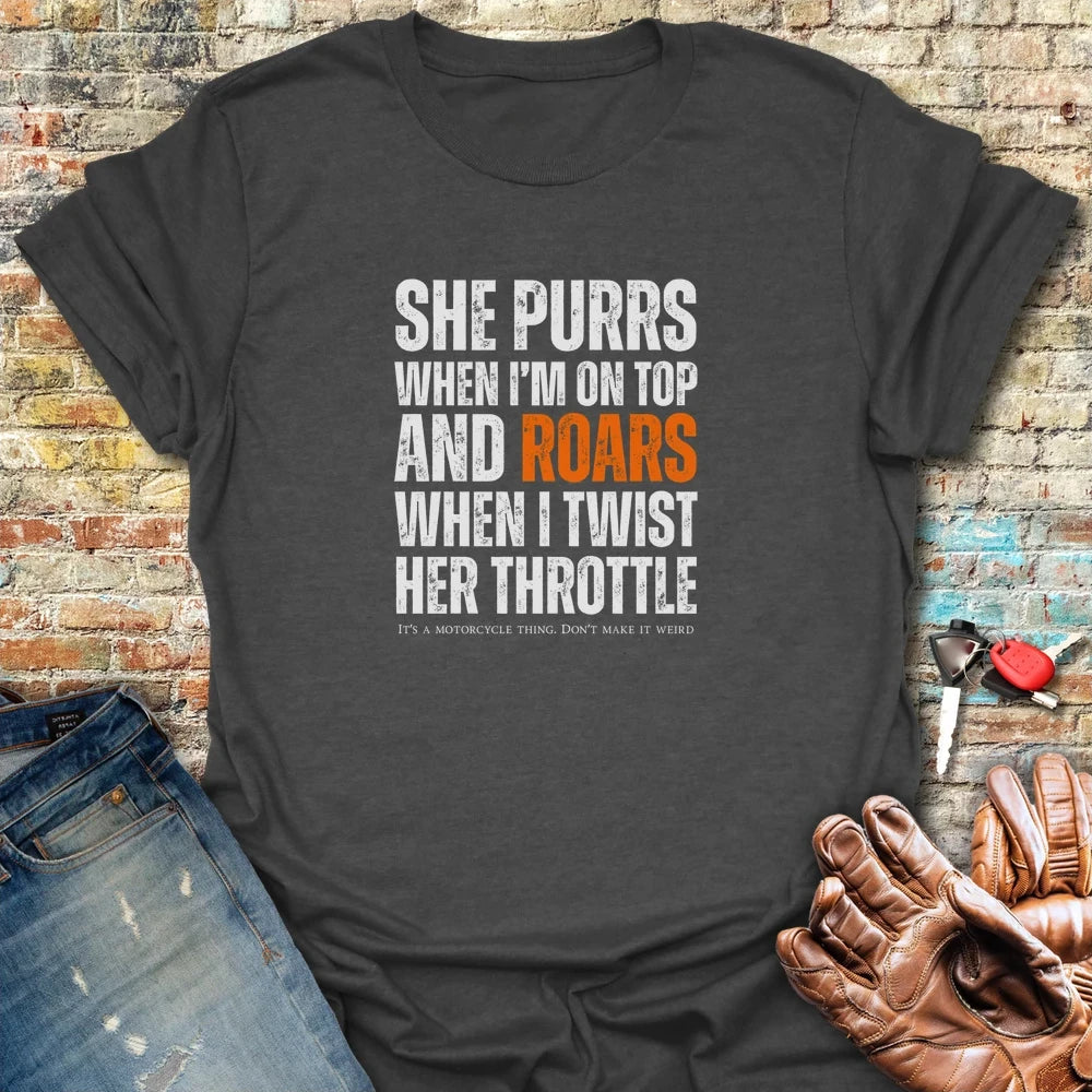 She Purrs T-Shirt - Dark Heather