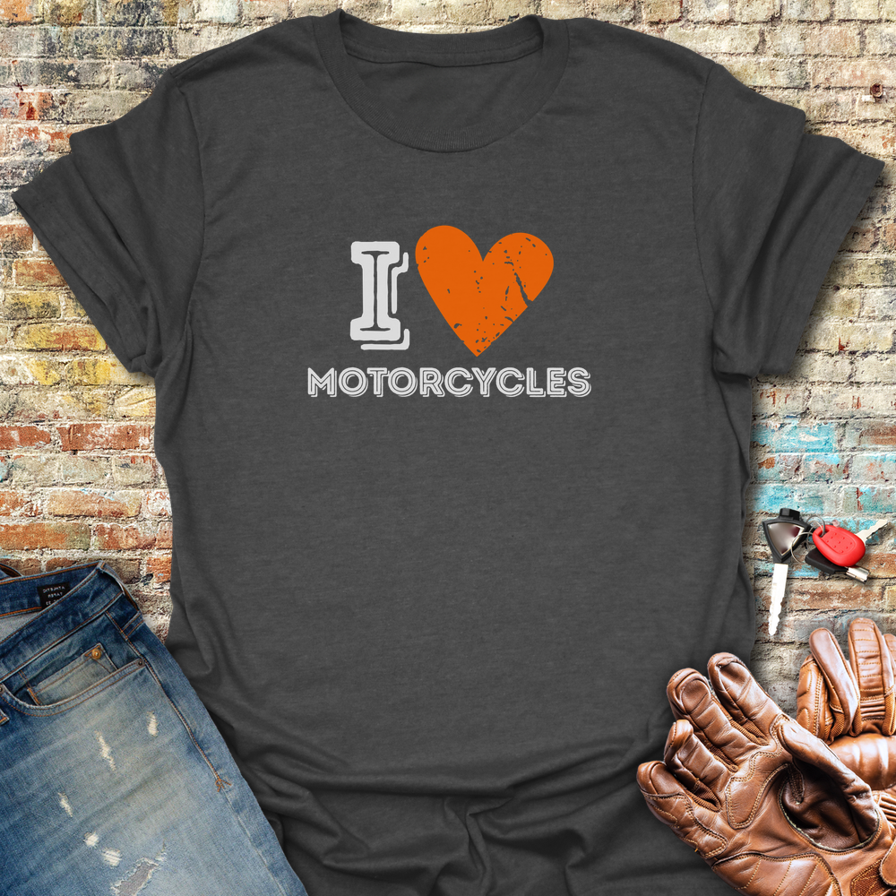 I Heart Motorcycles T-Shirt - Dark Heather