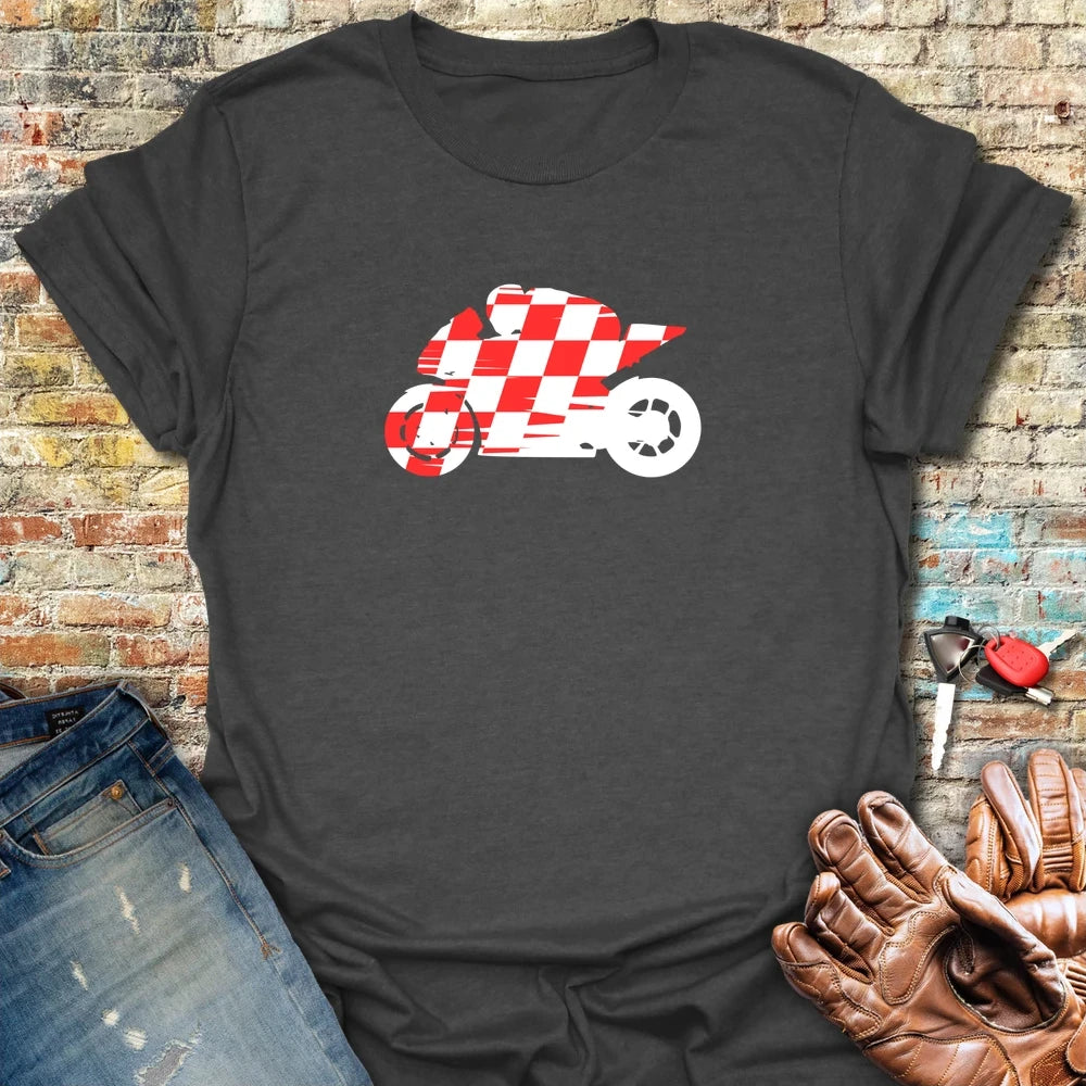Chequered Racer T-Shirt - Dark Heather