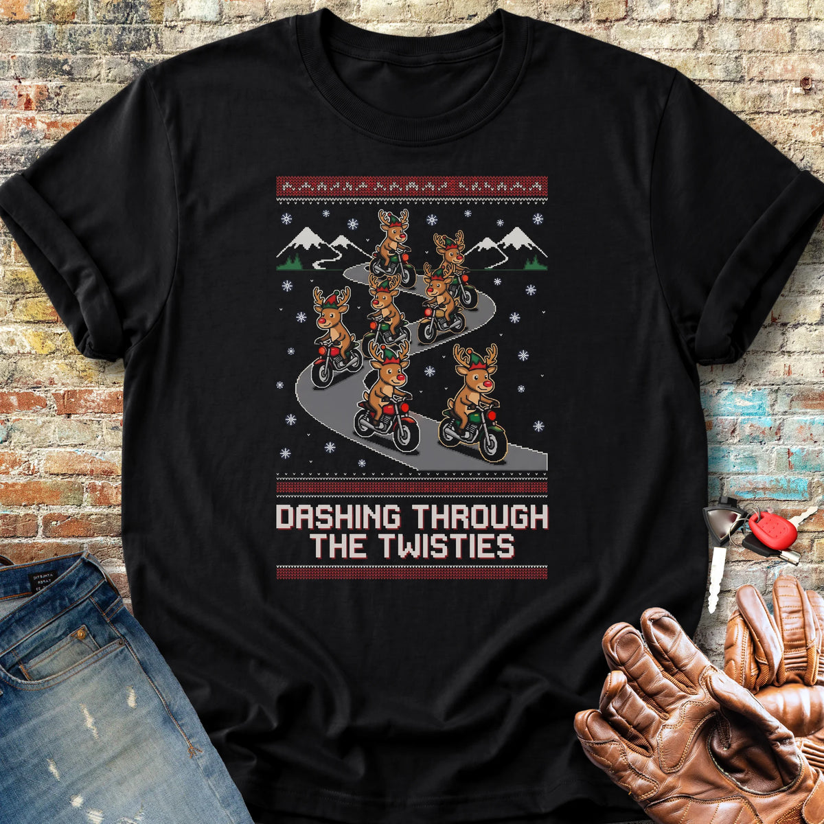 Dashing Through the Twisties Classic T-Shirt - Black