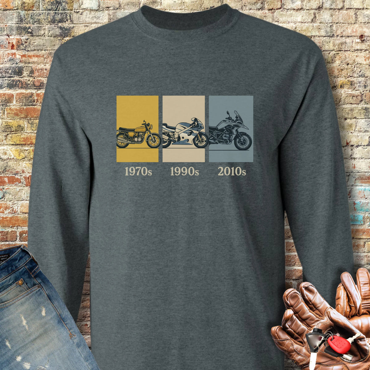 Decades Long Sleeve T-Shirt - Dark Heather
