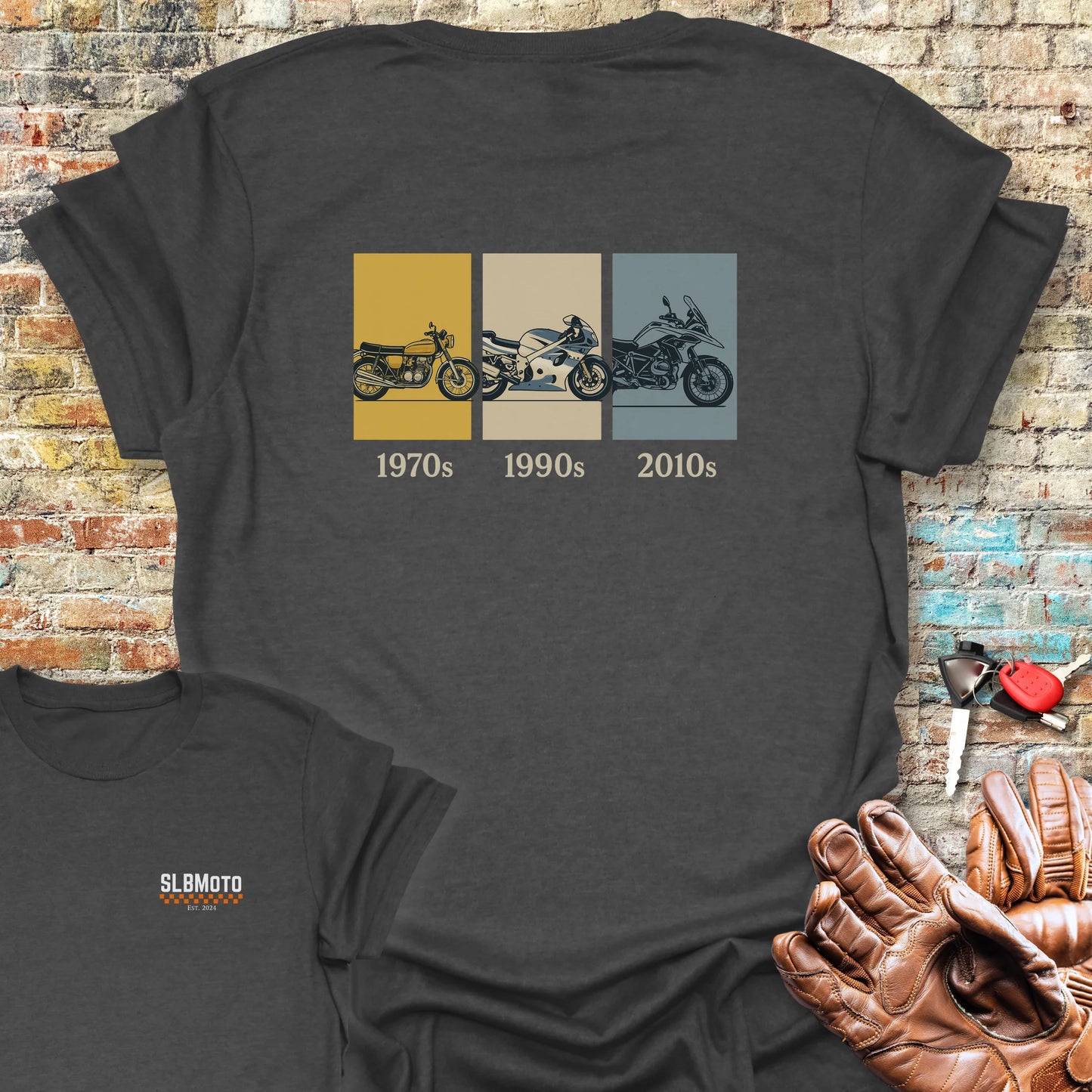 Decades Back Print T-Shirt - Dark Heather