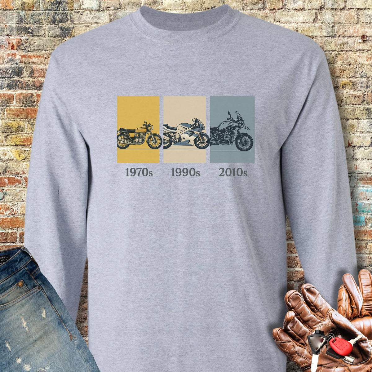 Decades Long Sleeve T-Shirt - Sport Grey