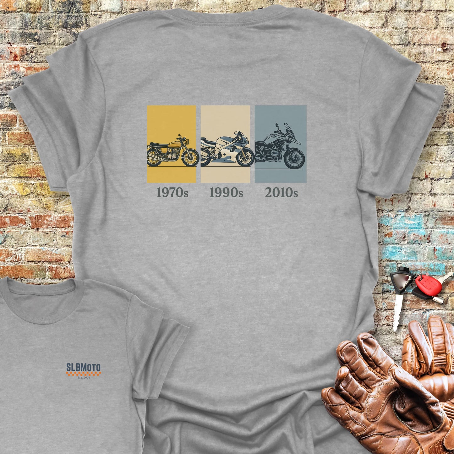 Decades Back Print T-Shirt - Sport Grey
