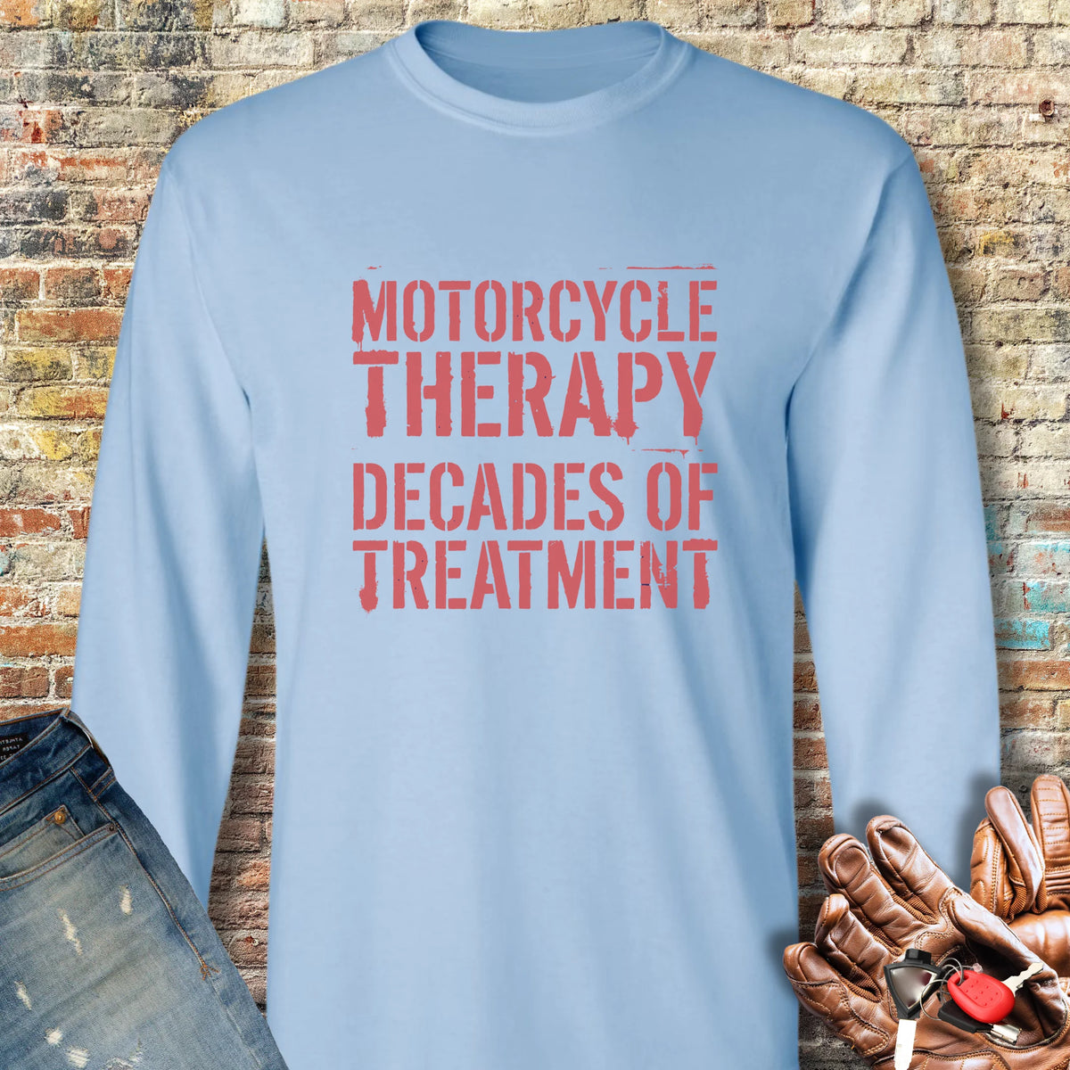 Decades Of Treatment Long Sleeve T-Shirt - Light Blue