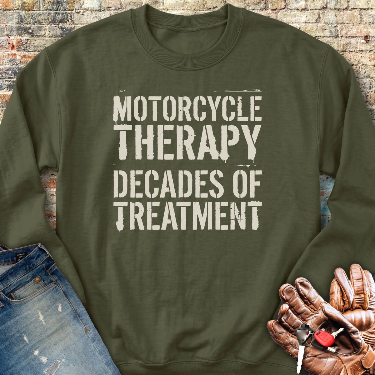 Decades Of Treatment Sweatshirt - Military Green