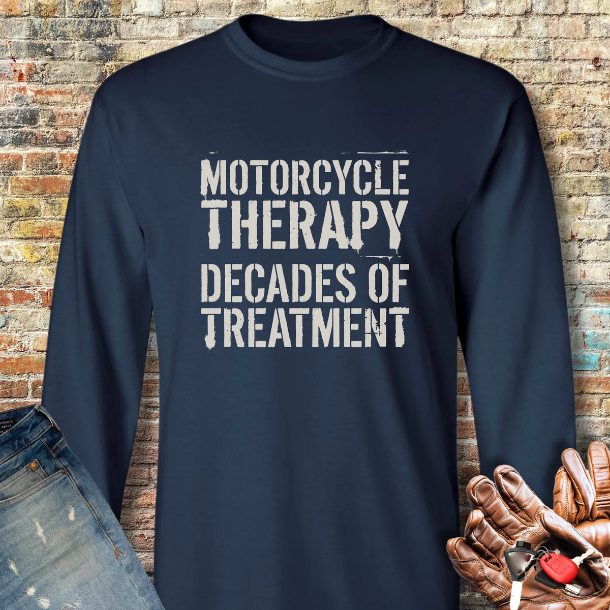 Decades Of Treatment Long Sleeve T-Shirt - Navy