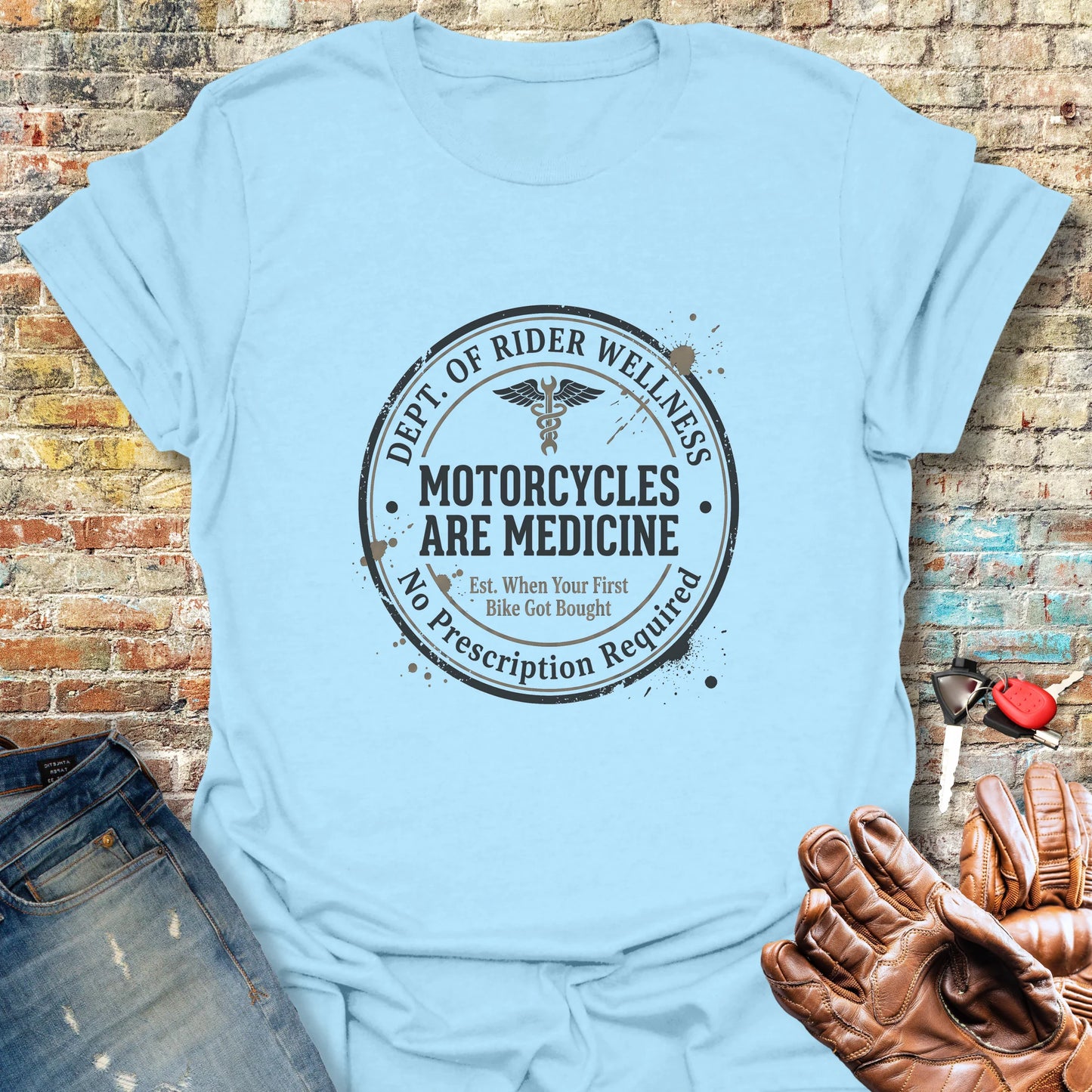 Dept. of Rider Wellness T-Shirt - Light Blue