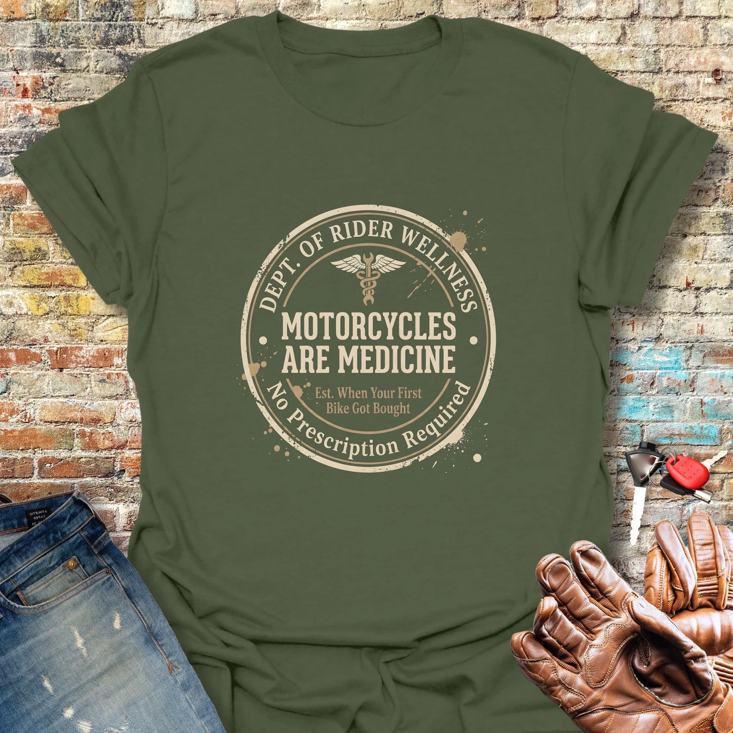 Dept. of Rider Wellness T-Shirt - Military Green