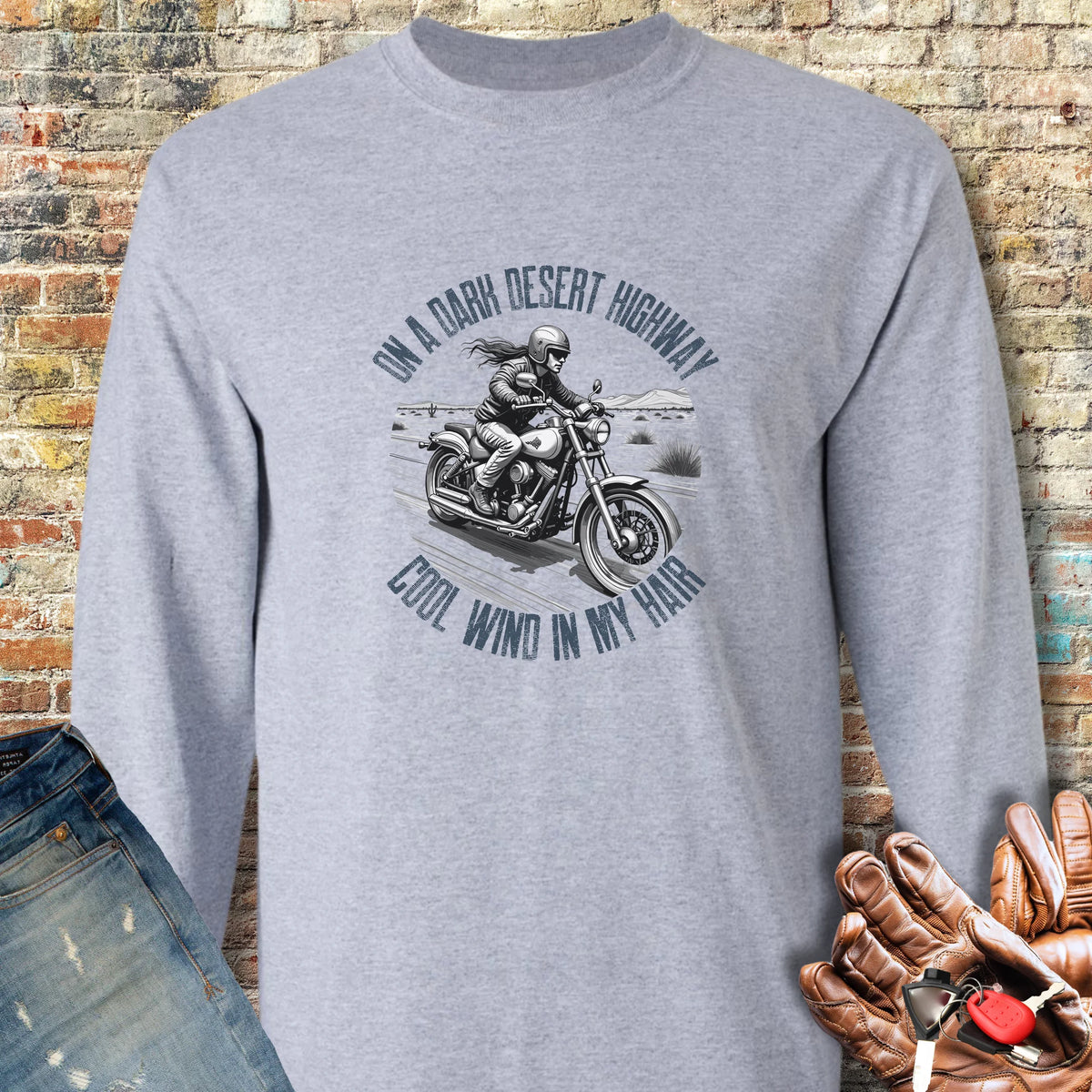 Desert Highway Long Sleeve T-Shirt - Sport Grey