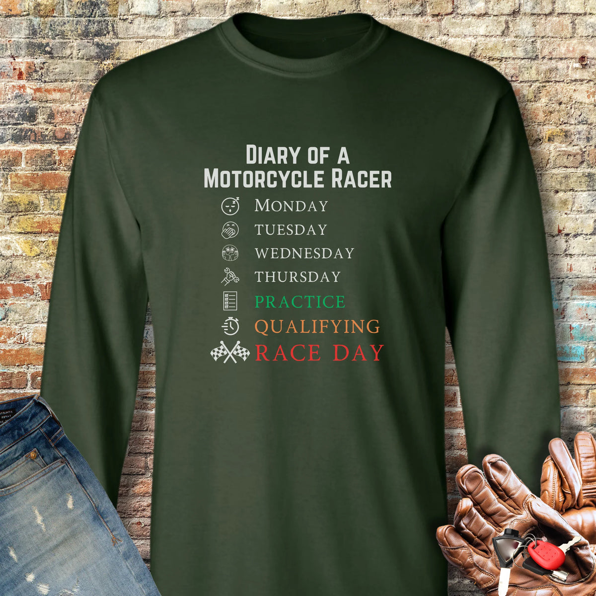 Diary Long Sleeve T-Shirt - Forest Green
