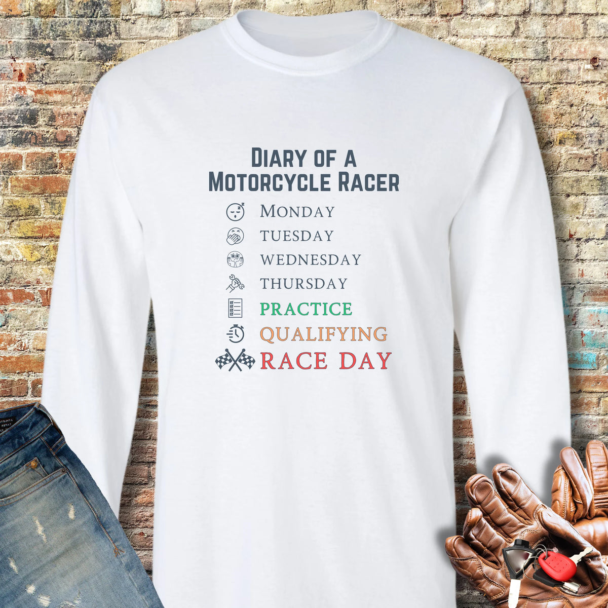 Diary Long Sleeve T-Shirt - White