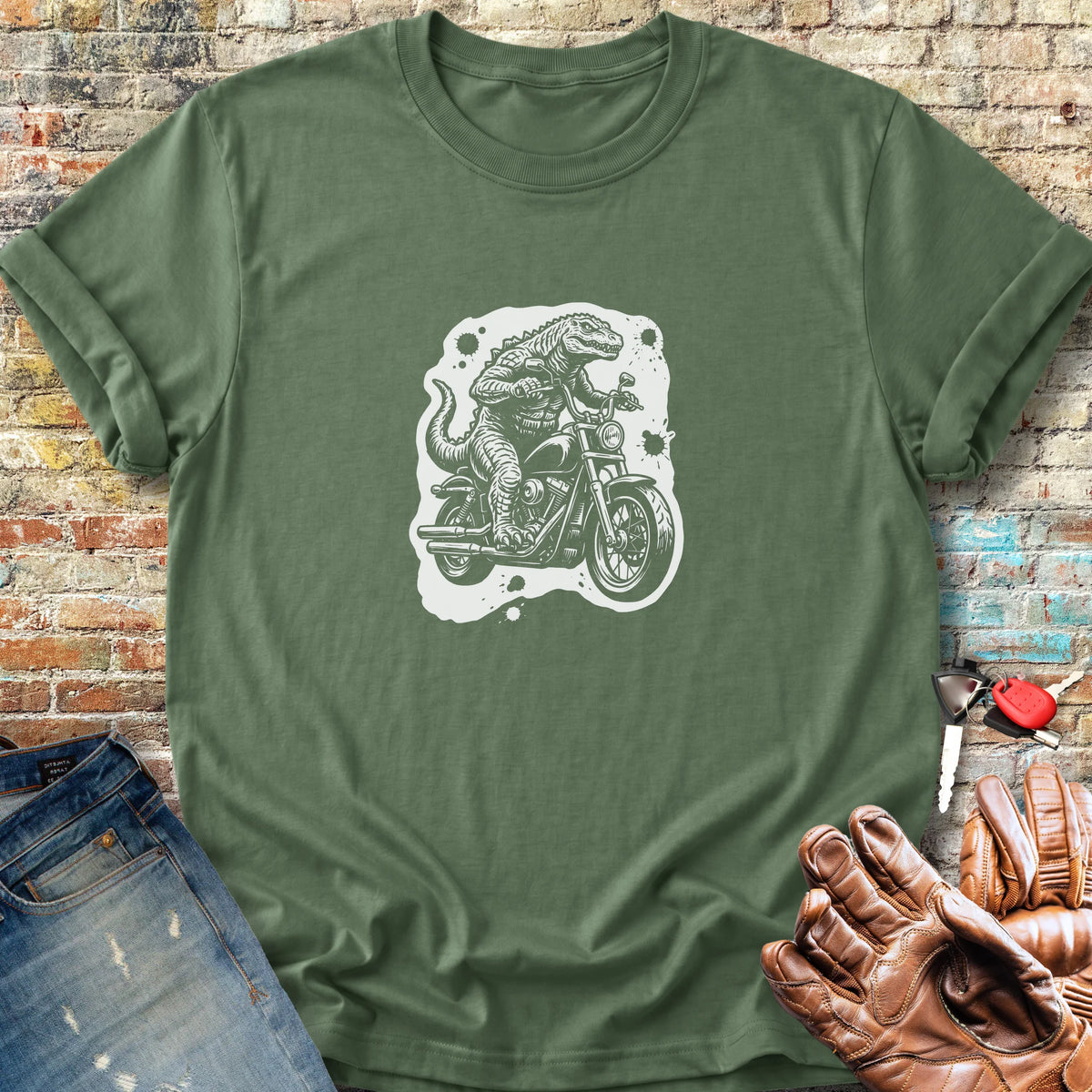 Dino Ride Classic T-Shirt - Military Green
