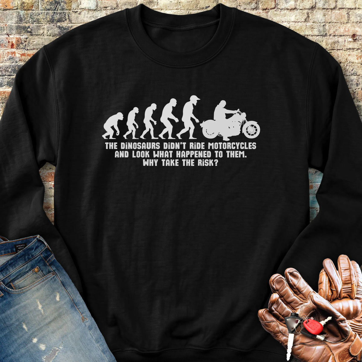 Dinosaur Evolution Sweatshirt - Black