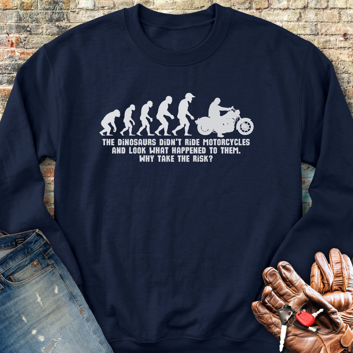 Dinosaur Evolution Sweatshirt - Navy