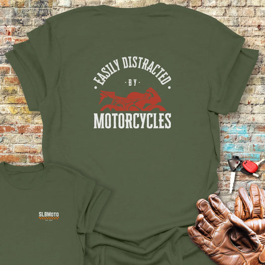 Distracted Back Print T-Shirt - Military Green