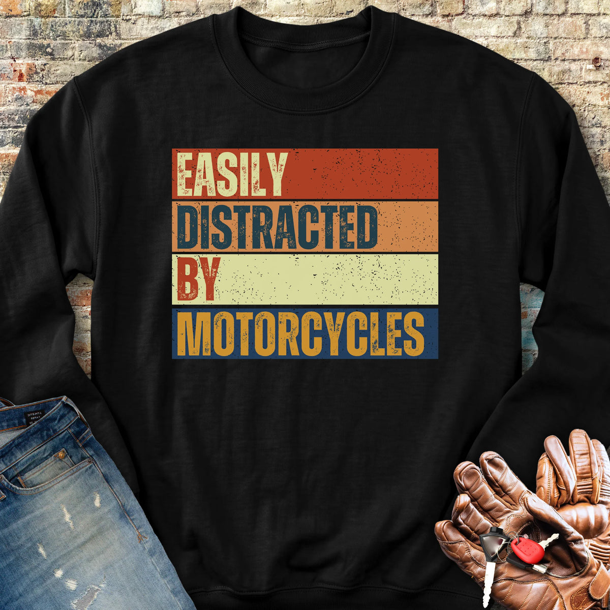 Distracted (Block) Sweatshirt - Black