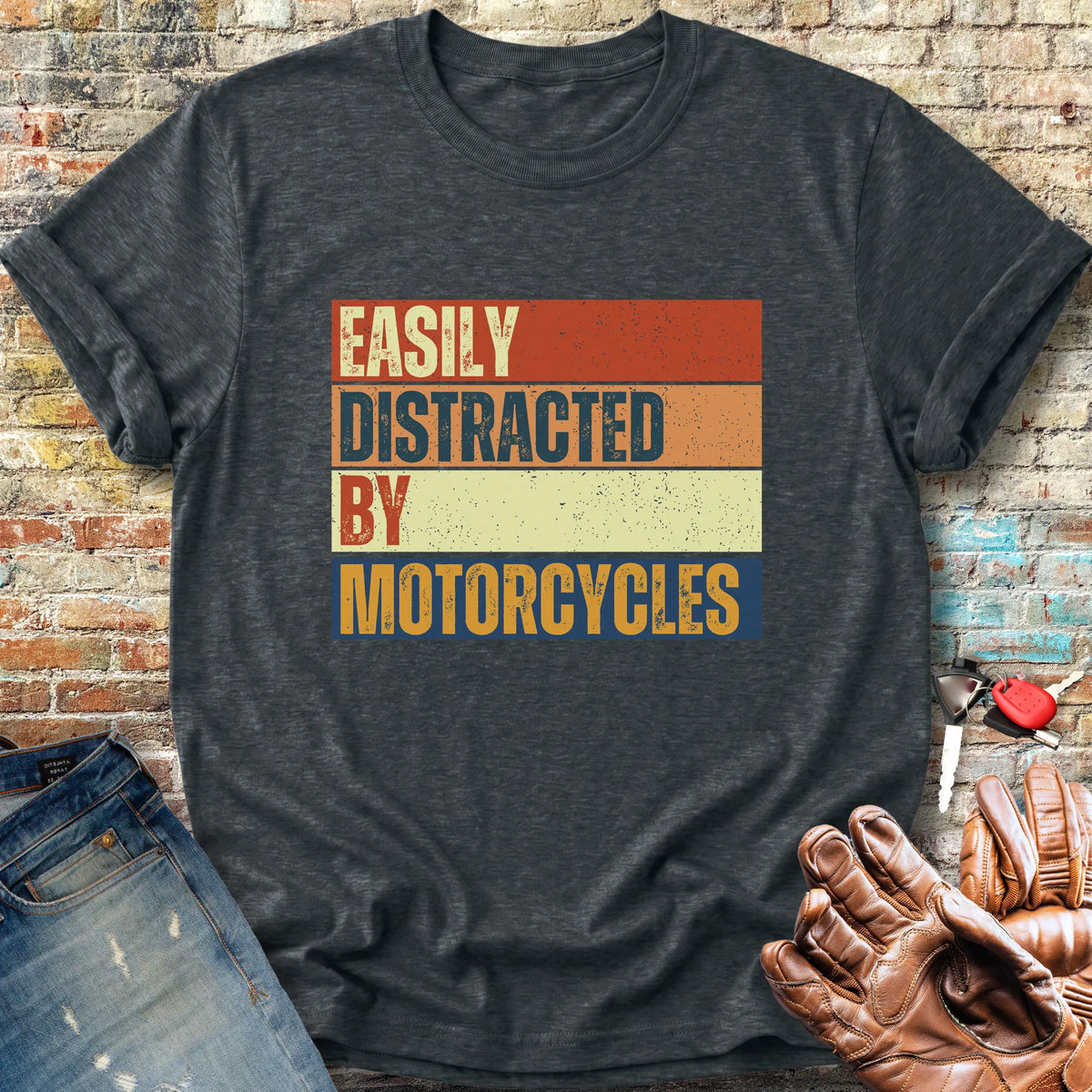 Distracted (Block) Classic T-Shirt - Dark Heather