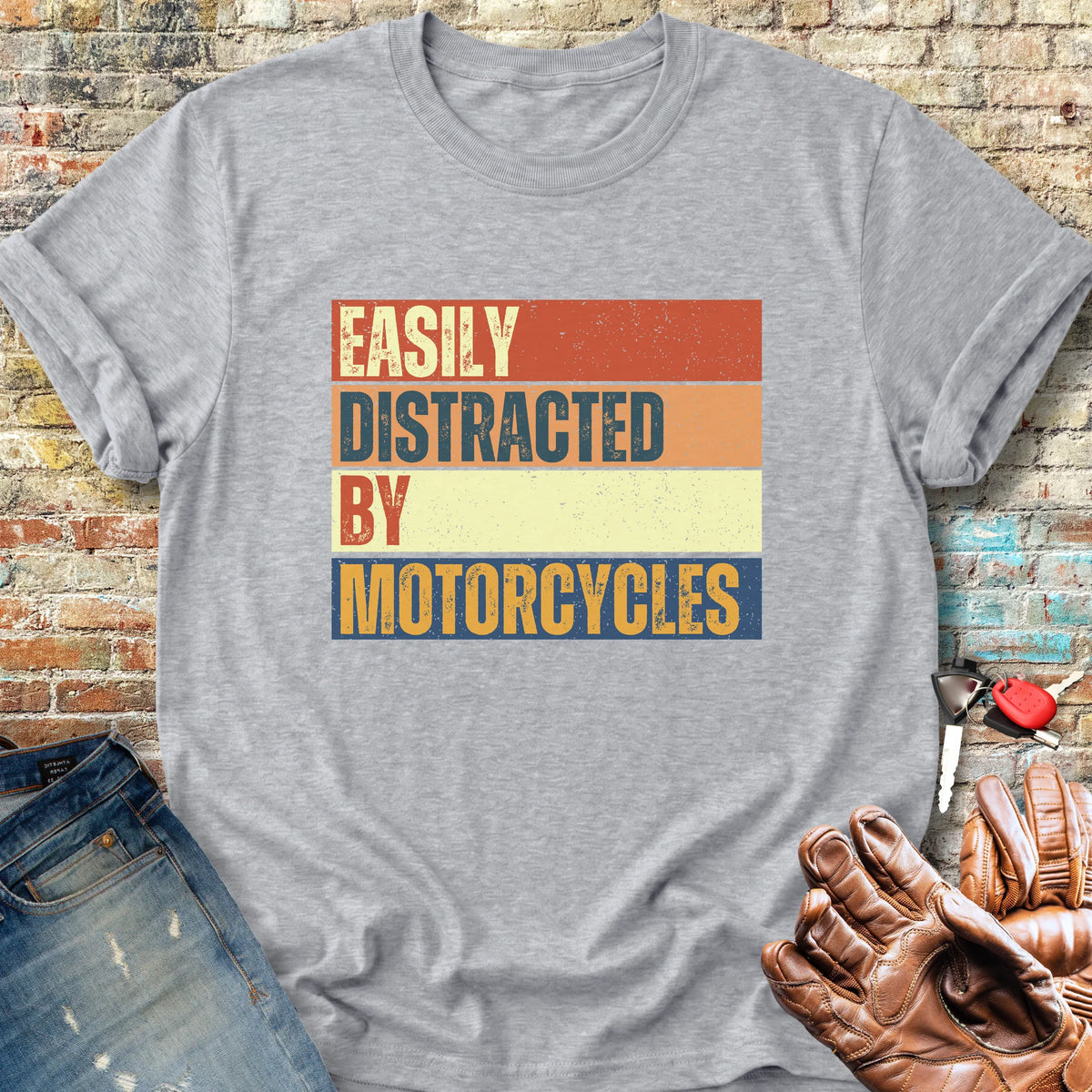 Distracted (Block) Classic T-Shirt - Sport Grey