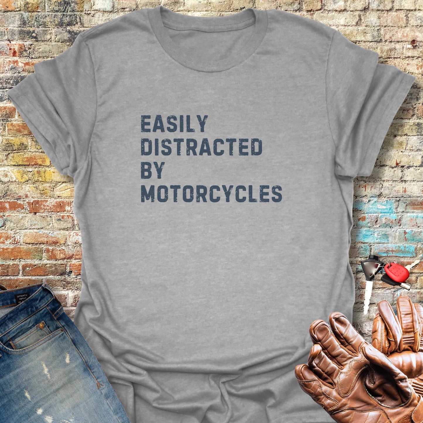 Distracted (Text) T-Shirt - Sport Grey