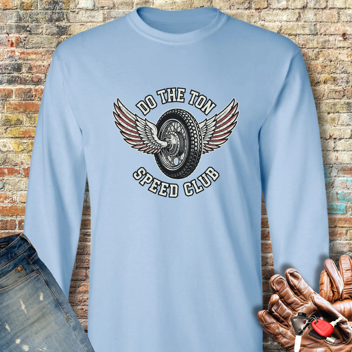 Do The Ton Long Sleeve T-Shirt - Light Blue