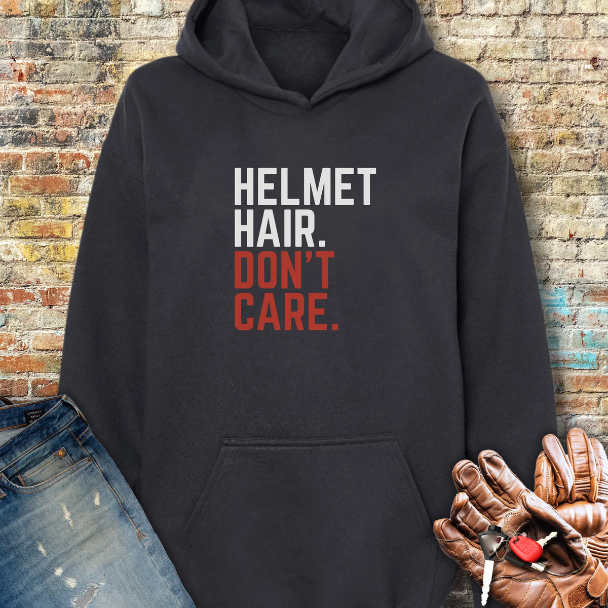Don't Care Hoodie - Black
